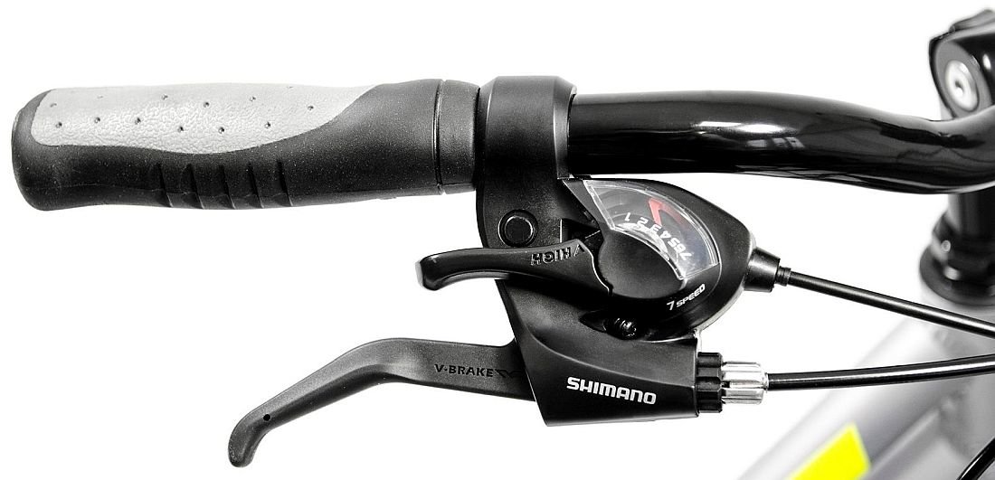 Rower INDIANA X-Road 1.0 D17 Srebrno-żółty  - Przerzutki