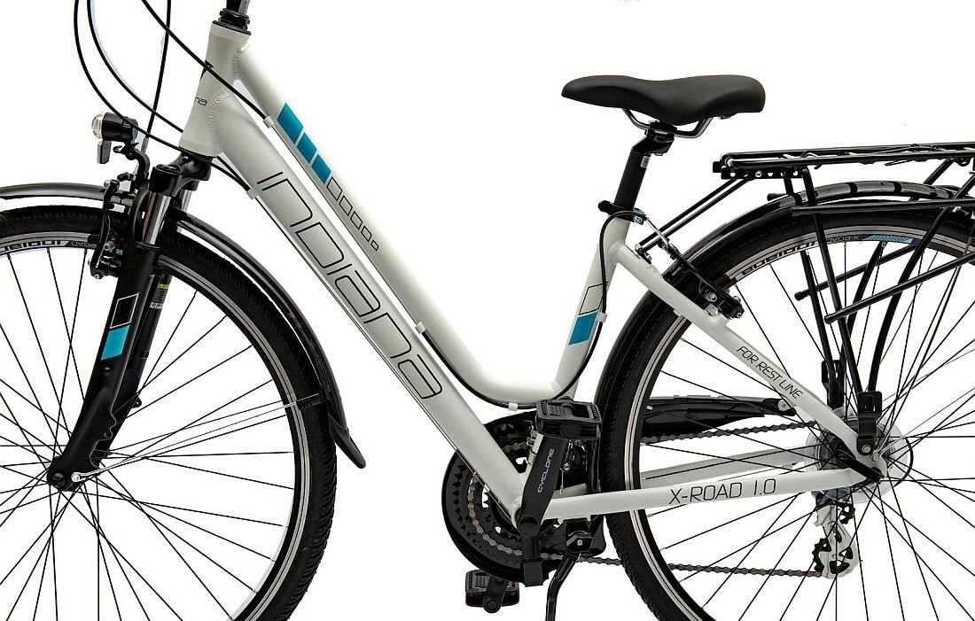 Rower INDIANA X-Road 1.0 D17 Biało-niebieski  - Rama