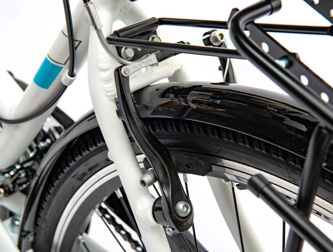 Rower INDIANA X-Road 1.0 D17 Biało-niebieski  - hamulec