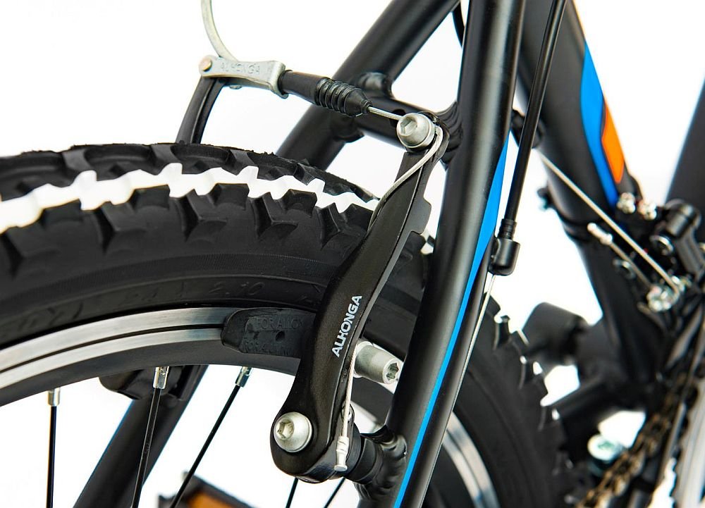 Rower junior INDIANA X-Pulser 2.4 Czarno-pomarańczowy  - hamulec