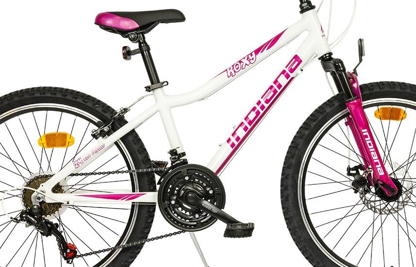 Rower junior INDIANA Roxy Jr 24 Biały-fuksja  - Rama