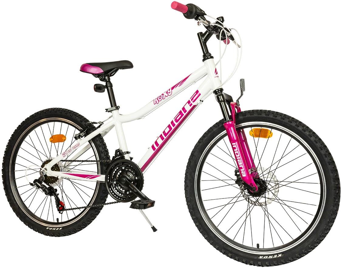 Rower junior INDIANA Roxy Jr 24 Biały-fuksja  - Gwarancja na rame