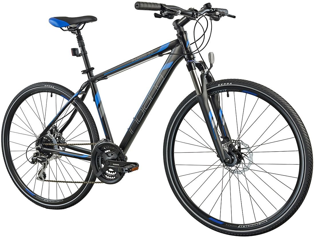 Rower Cross INDIANA X-Cross 3.0 M19 Czarno-niebieski - Gwarancja na rame