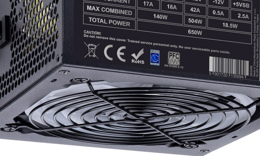 AKYGA AK-P3-650 z podświetleniem RGB 650W tyl