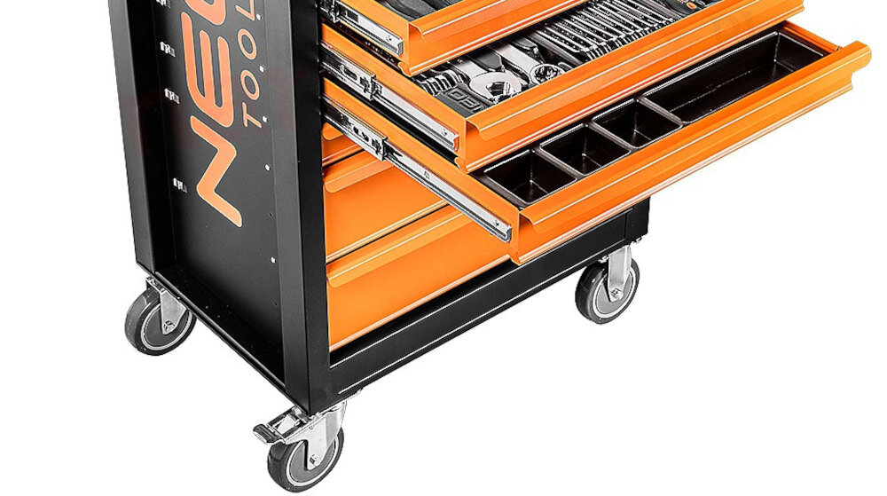 Szafka narzędziowa NEO 84-222+G skrętne koła manewrowanie hamulec uchwyt prowadzenie