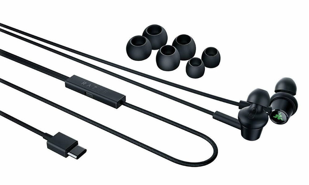 Słuchawki dokanałowe RAZER Hammerhead USB-C ANC Czarny anc pasmo przenoszenia impedancja dynamika tony dźwięki