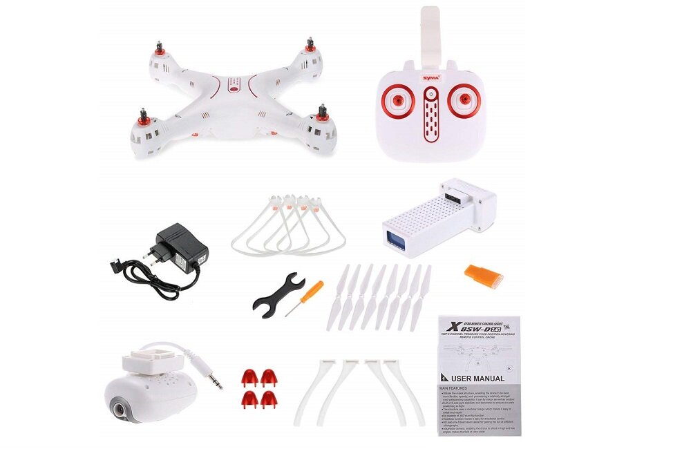 DRON SYMA X8SW D BIAŁY akcesoria śmigła z osłonami ładowarka akumulator