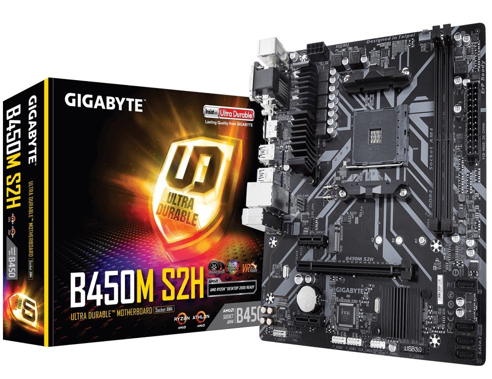 PŁYTA GŁÓWNA GIGABYTE B450M S2H wydajnośc złącze PCI Gen3x4 technologia AMD StoreMI