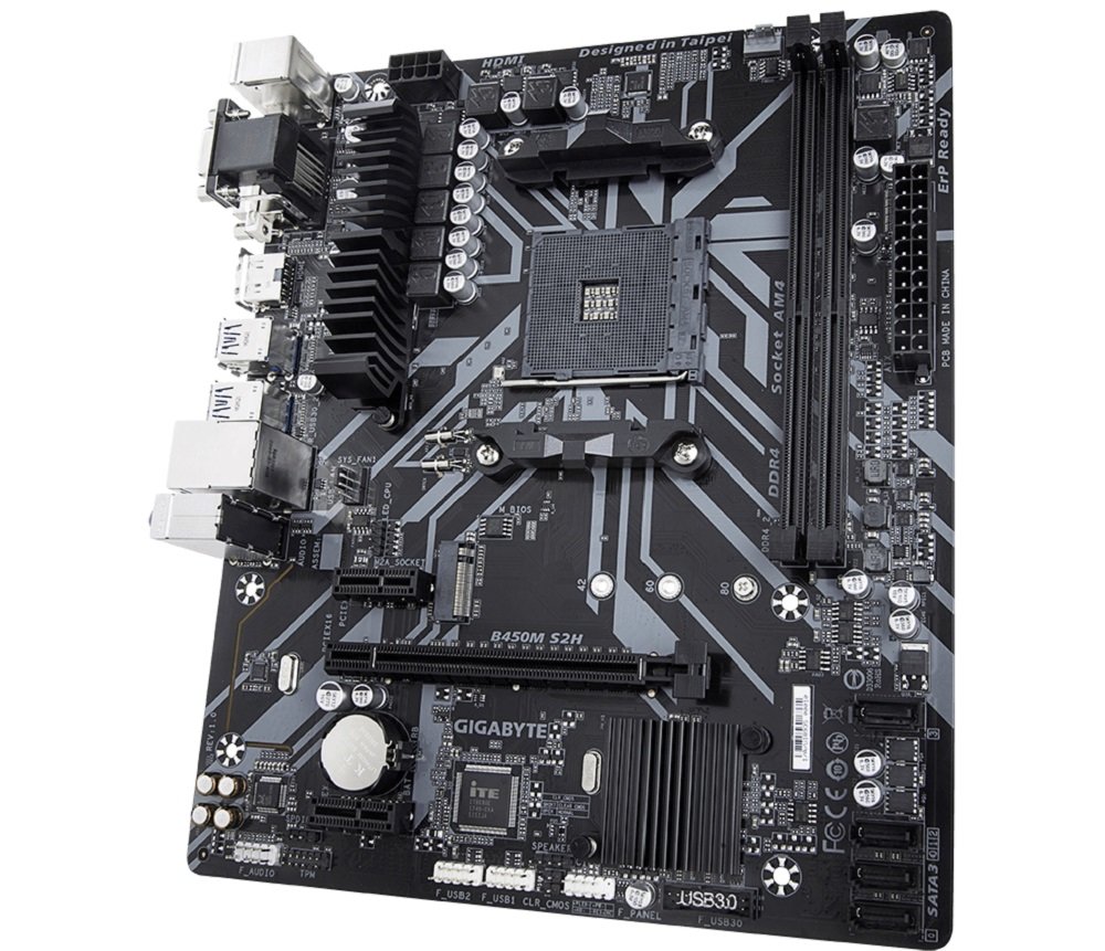 PŁYTA GŁÓWNA GIGABYTE B450M S2H system chłodzenia podświetelnie RGB Fusion 2.0