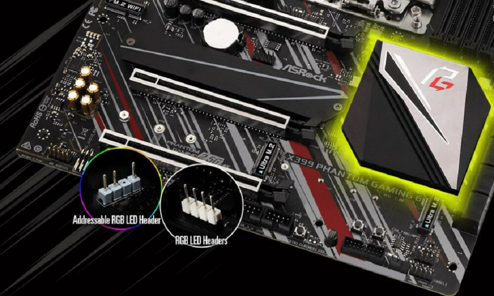 Płyta główna ASROCK X399 Phantom Gaming 6 - efekty LED