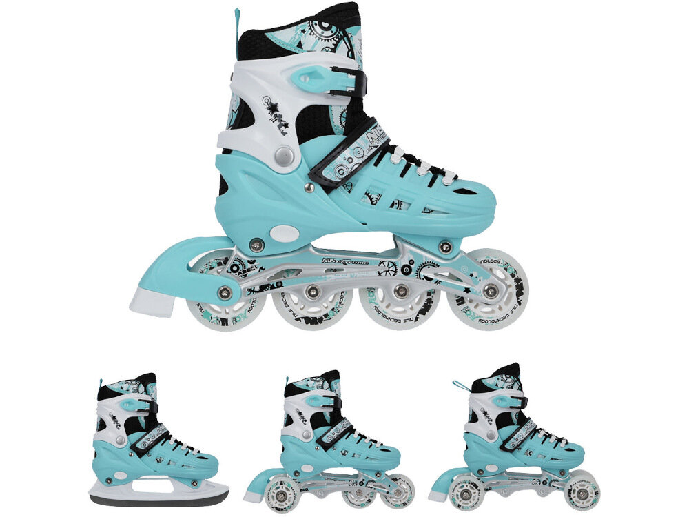 Łyżworolki NILS EXTREME NH10905 NA11010 (rozmiar 39-42) mozliwosc przeksztalcenia w lyzwy wrotki rolko-wrotki ploza ze stali nierdzewnej