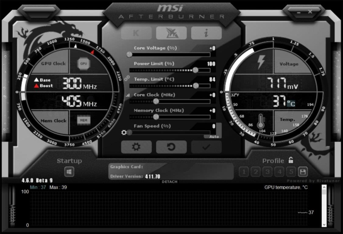 Karta graficzna MSI GeForce RTX 2070 Ventus 8G - Afterburner