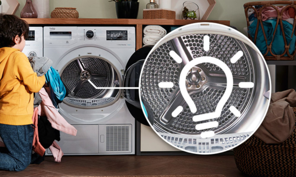 Suszarka BEKO MDH8634RX - Oświetlenie bębna