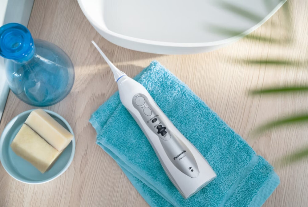Szczoteczka soniczna PANASONIC EW-DM81 + Irygator EW1411 Delikatna pielęgnacja dwa delikatne tryby masaż dziąseł usunięcie osadów