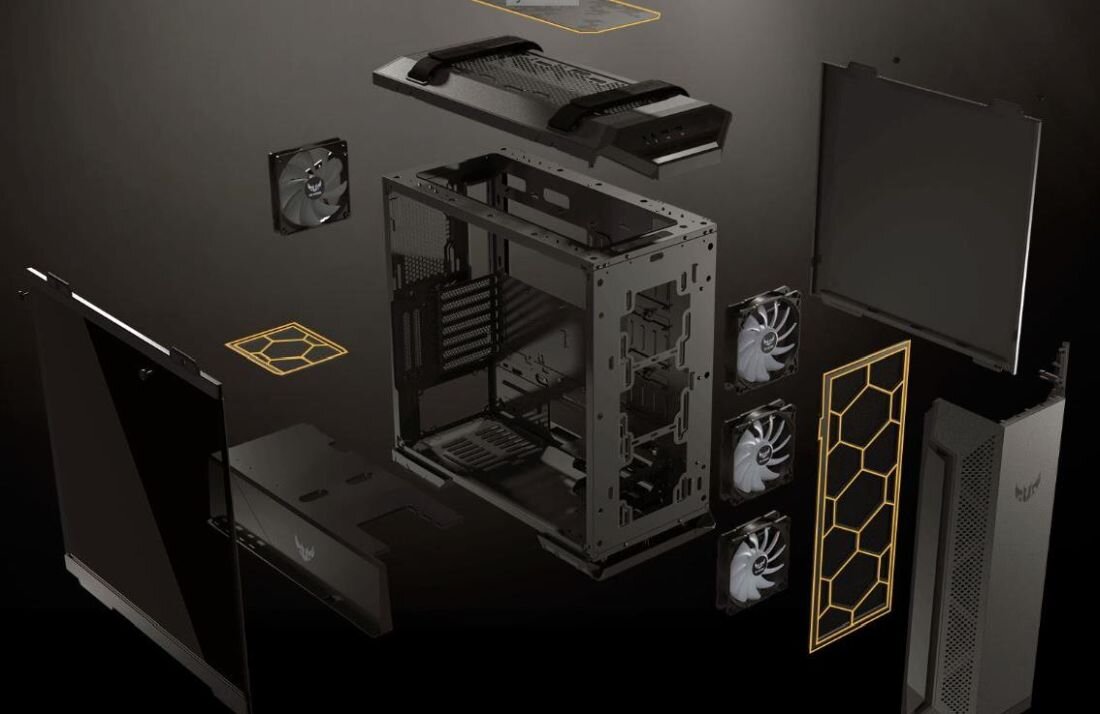 Obudowa ASUS TUF Gaming GT501 - magnetyczne filtry przedni i górny 