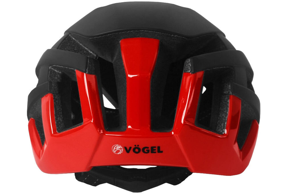 Kask rowerowy VÖGEL VKA-923R Czarno-czerwony szosowy (rozmiar S/M) regulacja pokrętło pasek
