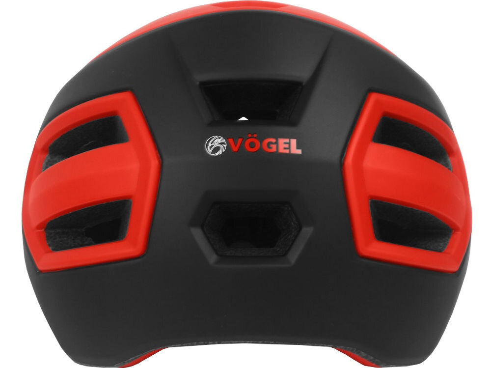 Kask rowerowy VÖGEL VKA-924R Czarno-czerwony MTB (rozmiar S/M) regulacja pokrętło pasek