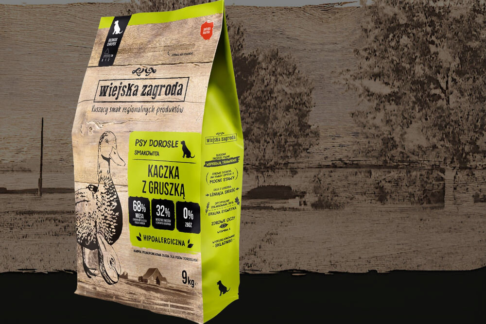 Karma dla psa WIEJSKA ZAGRODA Kaczka z gruszką 9 kg dawkowanie analiza sklad