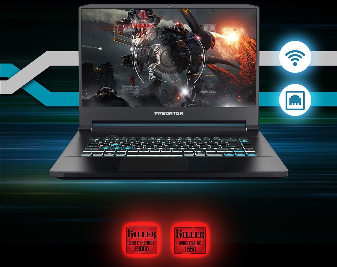 Laptop gamingowy ACER Predator Triton 500  - łączność bezprzewodowa