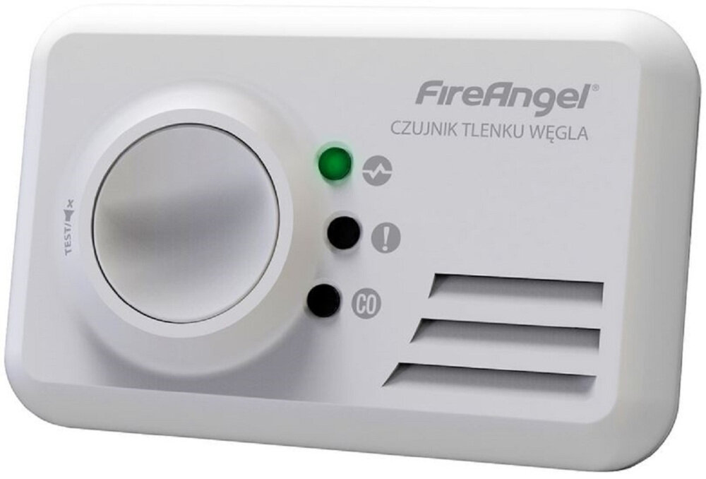 Czujnik tlenku węgla czadu FIREANGEL CO-9X10-PLT bezpieczne srodowisko domowe monitoring poziomu tlenku wegla szybka reakcja na potencjalne zagrozenia