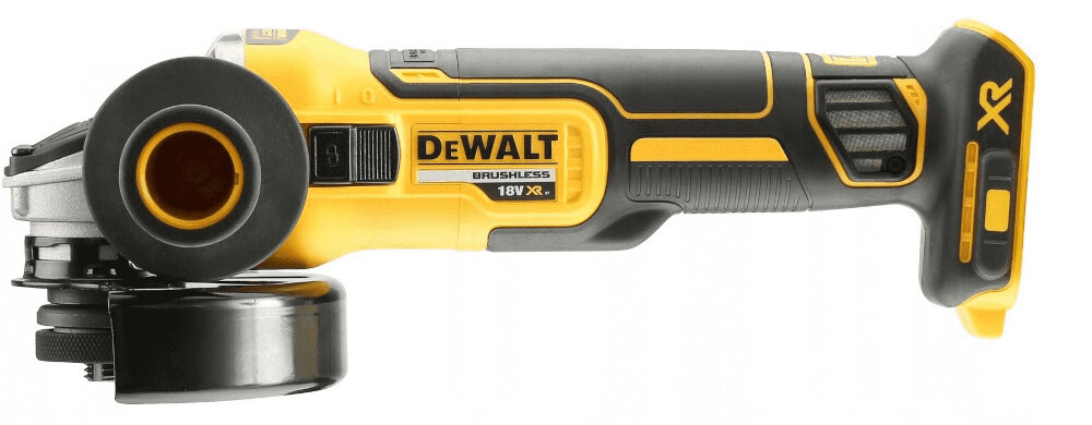 Zestaw elektronarzędzi DEWALT DCK854P4 szlifierka kątowa DCG405 silnik bezszczotkowy o zwiększonej żywotności do szlifowania i ciecia materiałów metalowych i kamiennych bez użycia wody sprzęgło elektronicznie zmniejsza odrzut