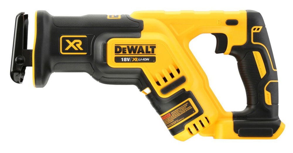 Zestaw elektronarzędzi DEWALT DCK854P4 pilarka szablasta DCS367 4-pozycyjne mocowanie brzeszczotu za pomocą dźwigni jasna dioda LED prędkość do 2900 skoków na minutę długość skoku do 28,6 mm