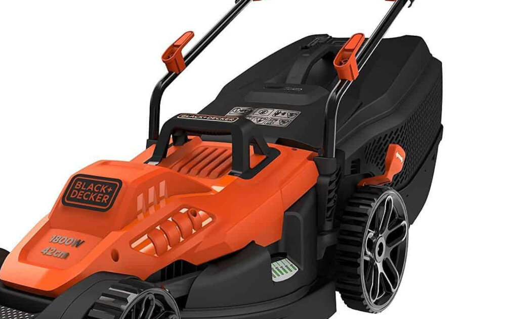 Kosiarka elektryczna BLACK&DECKER BEMW481BH-QS 1800W kosz na ścinki pojemność 50 litrów zintegrowany uchwyt na pokładzie