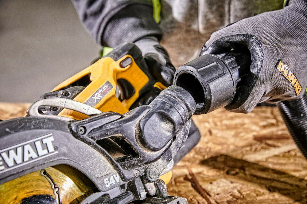 Pilarka tarczowa DEWALT DCS577N elektroniczna regulacja prędkości przyłącze do odsysania pyłu