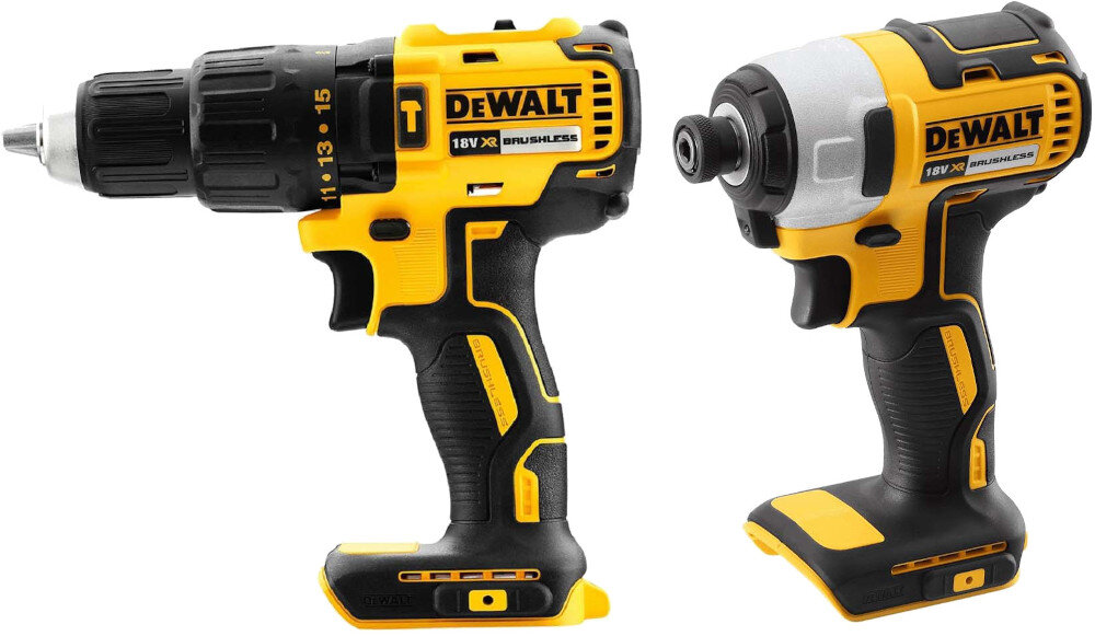 Zestaw Combo DEWALT DCK2060S3T komplet elektronarzędzi wiertarko-wkrętarka DCD778 zakrętarka DCF787 zasilane akumulatorem wydajność niezawodność komfort pracy niezależność od zasilania sieciowego