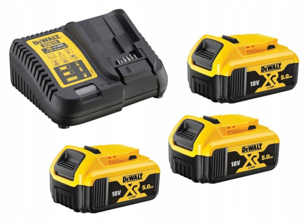 Zestaw elektronarzędzi DEWALT DCK623P3 wiertarko-wkrętarka DCD796 bezszczotkowy silnik akumlator napięci 18 V maksymalna prędkość do 2000 obr/min funkcja udaru częstotliwość udaru do 34000 ud/min