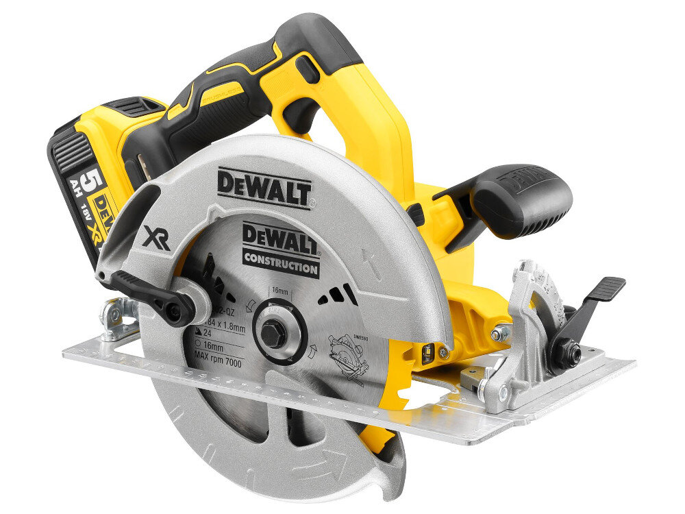 Zestaw elektronarzędzi DEWALT DCK623P3 pilarka DCS570 innowacyjny mechanizm wykonania precyzyjnych cięć wgłębnych w drewnie do 64 mm cięcie pod kątem 45 stopni do 48 mm pod kątem 90 stopni do 64 mm
