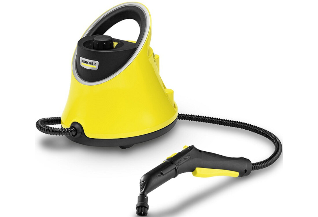 Parownica KARCHER SC 2 Deluxe EasyFix 1.513-243.0 Żółty Precyzyjne usuwanie zabrudzeń Dysza ręczna dysza do detali szczotka okrągła 4-metrowy przewód lekka konstrukcja waga Dwie rury przedłużające wygodne czyszczenie