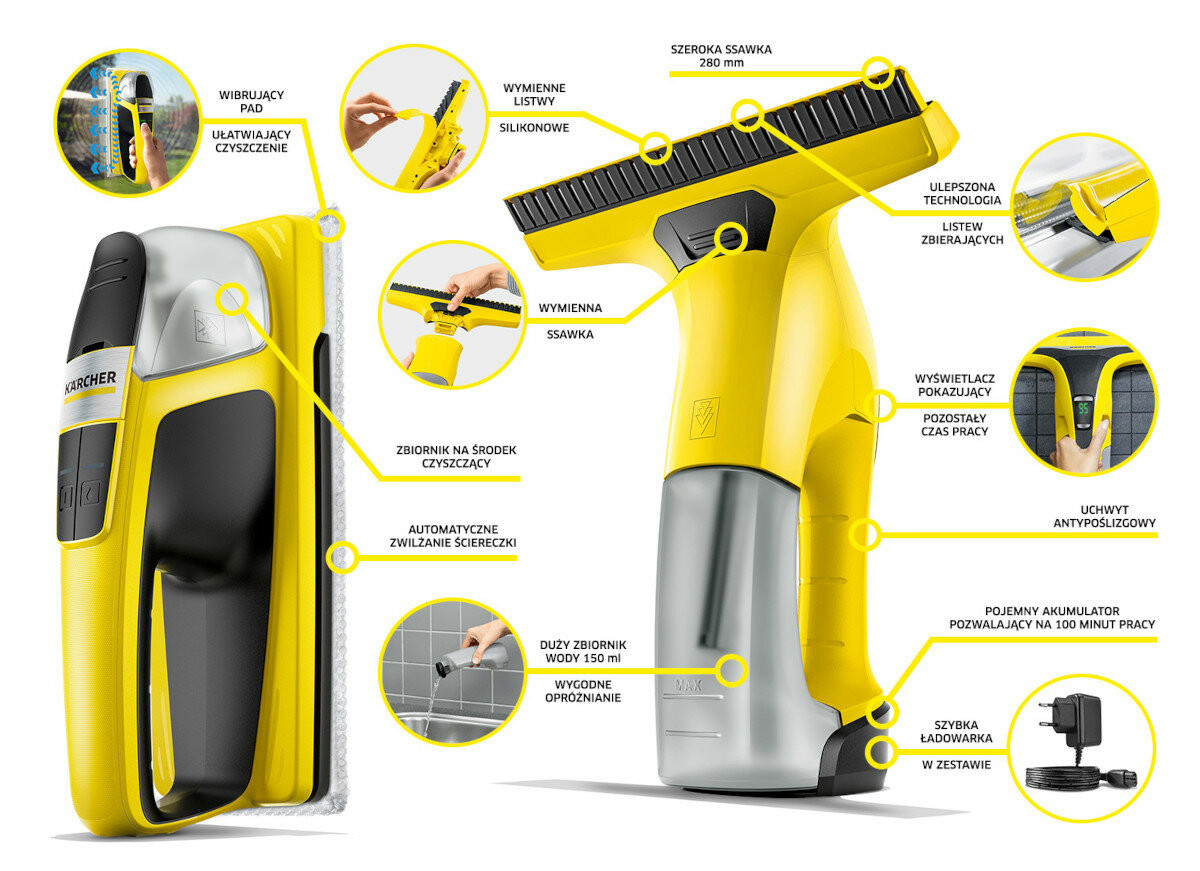 Myjka do okien KARCHER WV 6 + KV 4 1.633-570.0 cechy