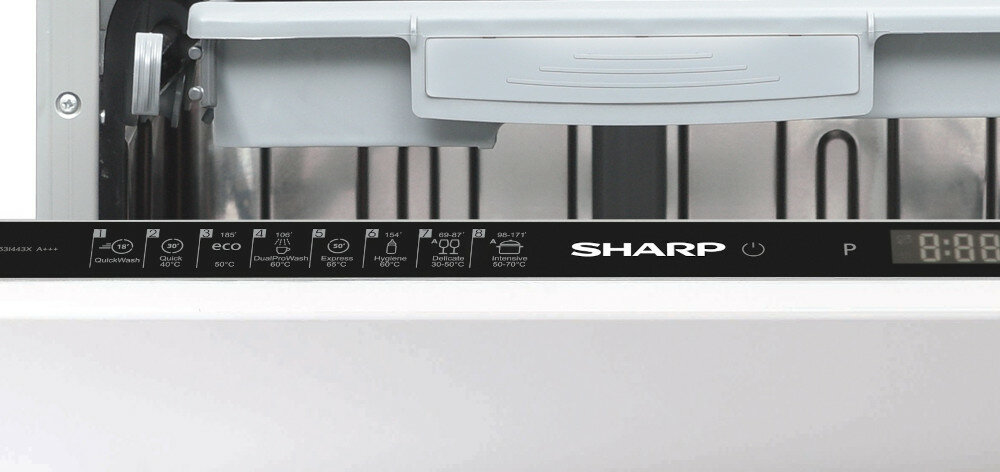 SHARP QW-GS53I443X DE zmywarka prostota wyświetlacz łatwy sposób wygodnie