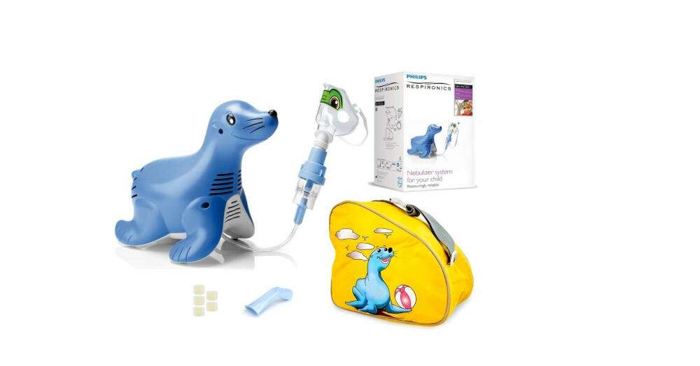 PHILIPS-Respironics zestaw nebulizator maska ustnik torba zapasowe filtry instrukcja karta gwarancyjna