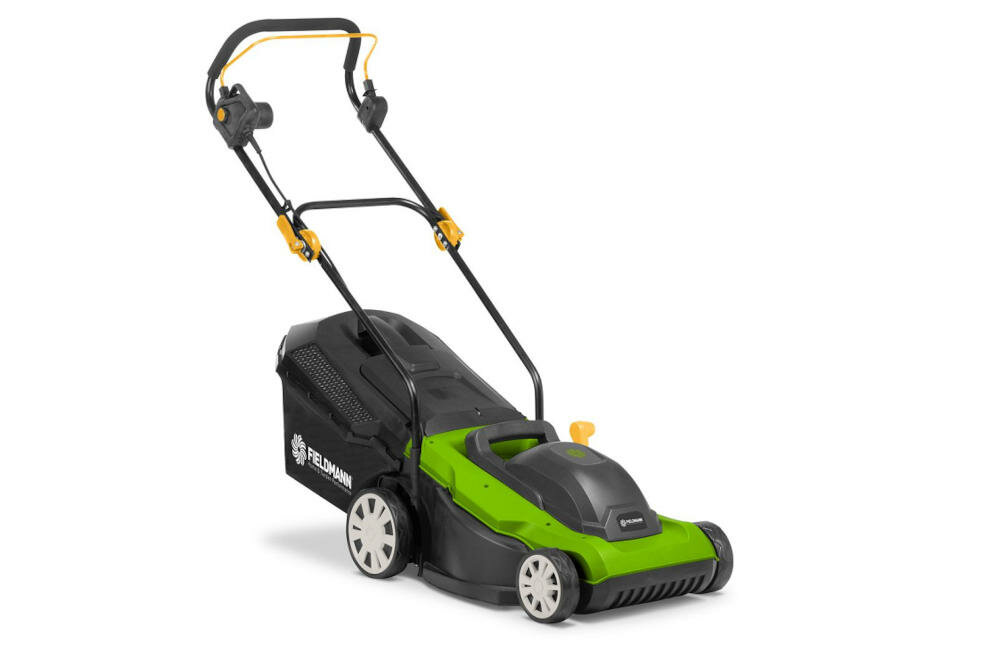 FIELDMANN FFZR kosiarka elektryczna wygodna obsługa przechowywanie szerokość koszenie trawnik wysokość koszenie