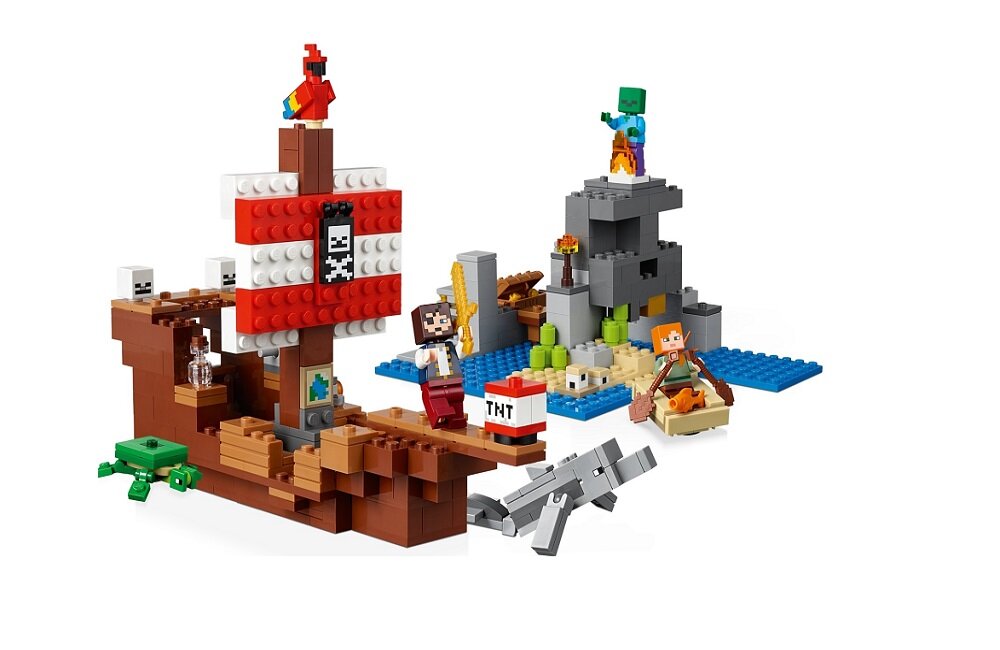 LEGO Minecraft Przygoda na statku pirackim 21152 kreatywna zabawa klocki figurki dodatki