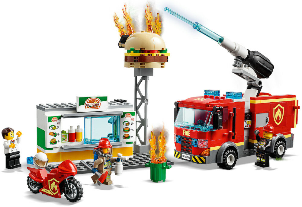 LEGO City Na ratunek w płonącym barze 60214 zestaw minifigurki bar woz