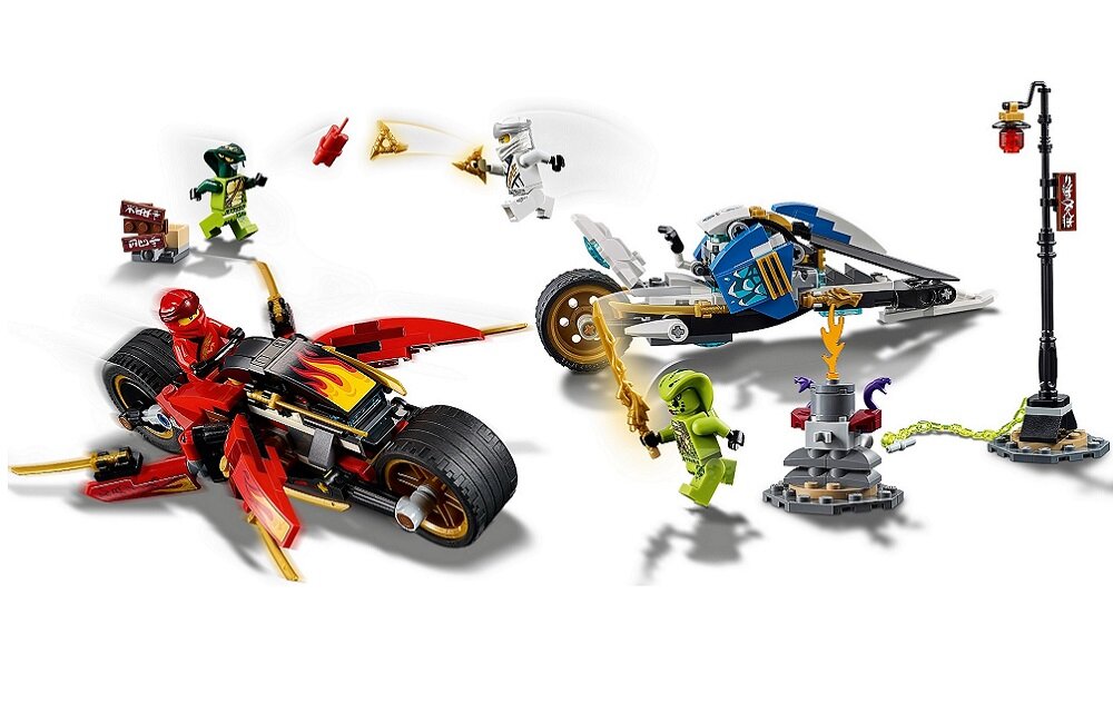 LEGO Ninjago Motocykl Kaia i skuter Zanea 70667 Trenowanie różnych umiejętności