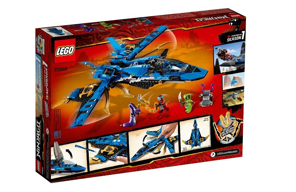 LEGO Ninjago Burzowy myśliwiec Jaya 70668 kreatywna zabawa prawidłowy rozwój merytoryczny dziecka klocki figurki minifigurki bez zasilania klasyczna zabawa wysoka jakość lego wielogodzinna zabawa 