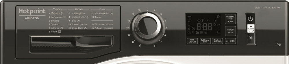 PRALKA HOTPOINT ARISTON NM11725WBCA PL kontrola piany dobrze wypłukane  