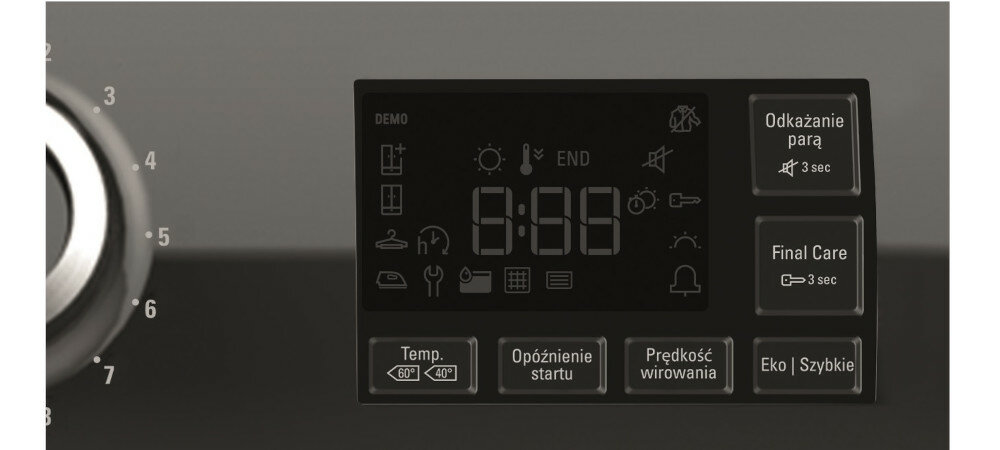 PRALKA HOTPOINT ARISTON NM11725WBCA PL elektroniczny wyświetlacz widok postępów prania czas pozostały 