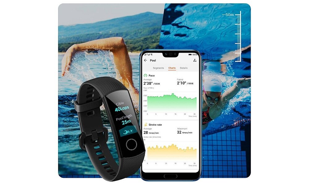 Smartband HONOR Band 4 wodoodporność