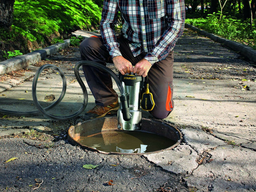 stanley sxup1100 2 pompa zanurzeniowad do wody brudnej plywak termiczne zabezpieczenie silnik indukcyjny  