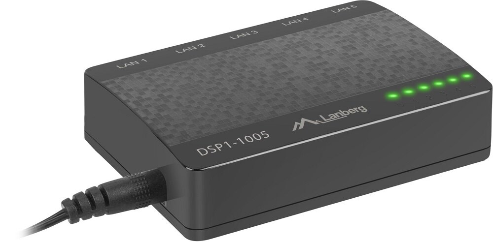 Switch LANBERG DSP1-1005 - parametry fizyczne waga rozmiar diody LED
