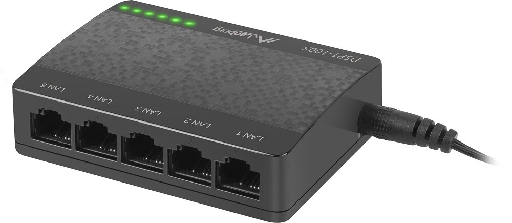 Switch LANBERG DSP1-1005 - Dostępne porty i złącza przepustowość Plug&Play