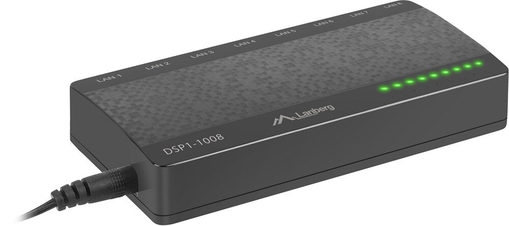 Switch LANBERG DSP1-1008 - wygląd ogólny kompaktowe gabaryty eleganckie wykończenie
