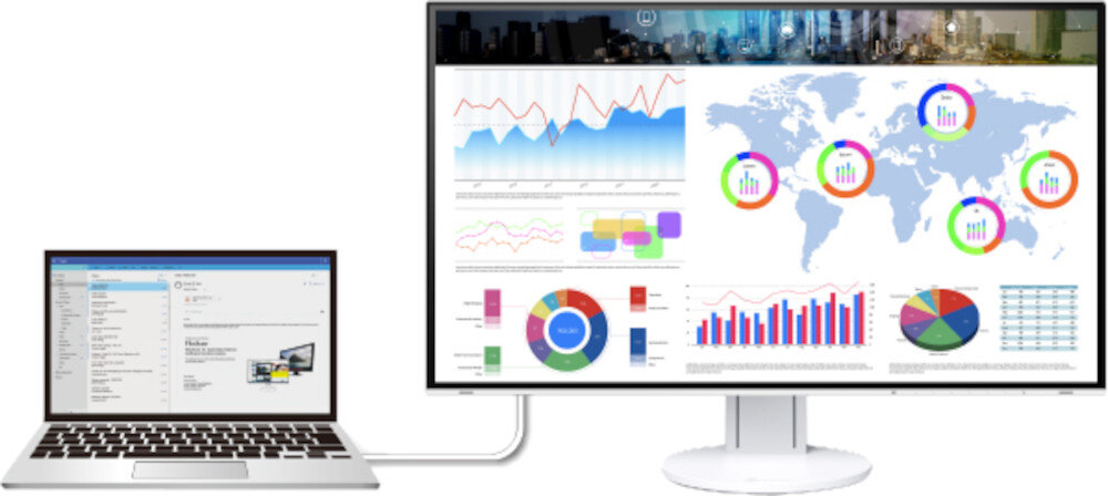 Monitor EIZO FlexScan EV3285 porty złącza usb-c hub ładowanie