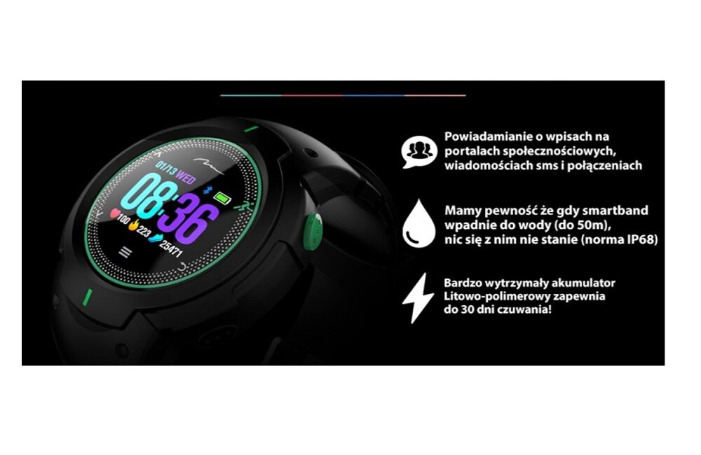 Smartband MEDIA TECH X Fit MT860KR Czarno czerwony WearFit