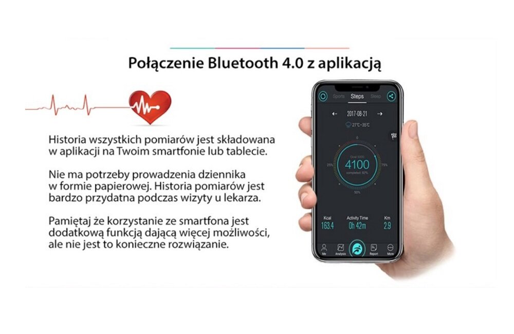Smartband MEDIA TECH X Fit MT860KR Czarno czerwony powiadomienia z telefonu